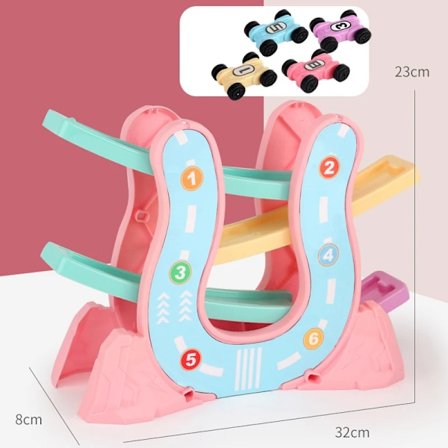 Baby Montessori Motor Skills Slide Racing Rail Fordon Lekset Pedagogiska leksaker