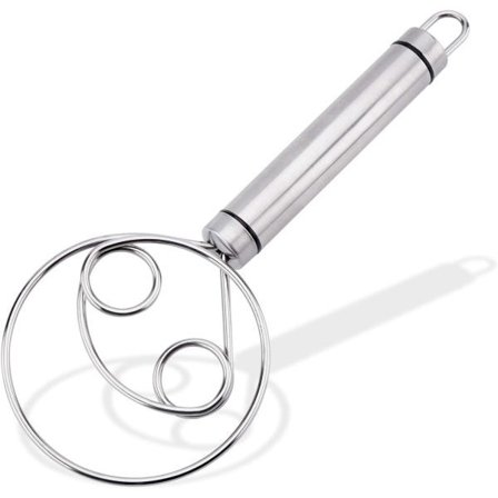 Dansk dejblander i rustfrit stål, manuel dejskraber og melspiralpisker, mixer