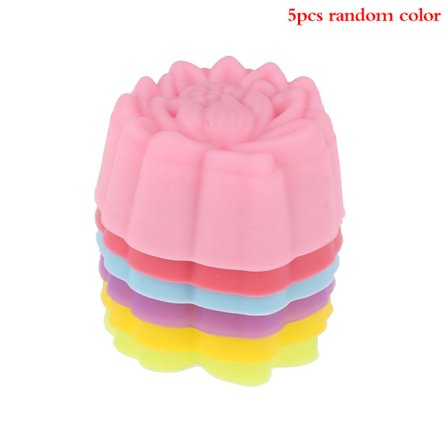 5 st 3/5 cm Lotus Silikonform Tårta Muffin Bakning Non-stick Återanvändbar