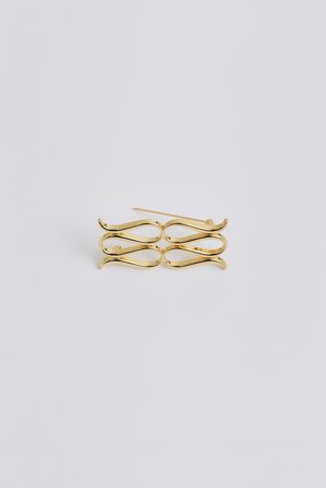 Malina - Monogram brooch - One Size - Gold Metallic