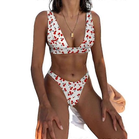 Mimigo Naisten Matala Vyötäröinen Bikini Uimapuku Push Up Halter Kaksiosainen Uima-asu