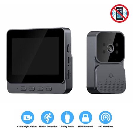 Video Dørklokke 4,3 tommer IPS Skærm Video Intercom System Tovejs Stemmeopkald Nattesyn..DEBUNS