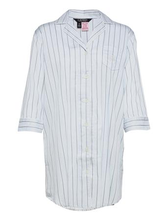 Lrl Notch Collar Sleepshirt 3/4 Sl. Blue Lauren Ralph Lauren Homewear