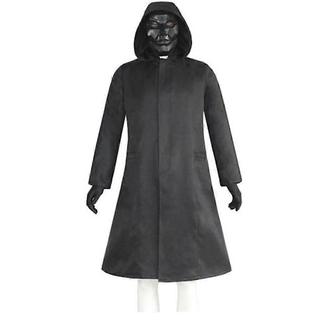 Squid Game Cosplay Cape Boss Vindjacka och Läderhandskar Lee Byung Hun TV-Drama Kostym Svart Jacka Uniform Dräkt Halloween - WELLNGS