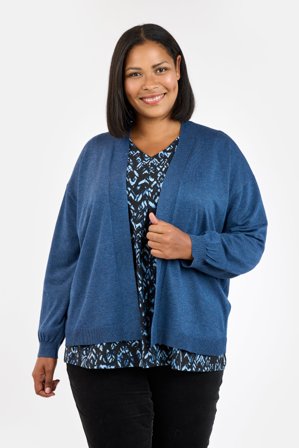 CISO - Langærmet Cardigan - Navy Melange