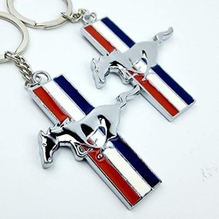 Mustang Tricolor Logo Nyckelring Modifierad Bil Anpassad Spänne Dekorativ Nyckelring(2 st)