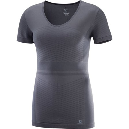 Salomon Women's Elevate Move'on SS Tee Women Short sleeved fitness sweater Grey L