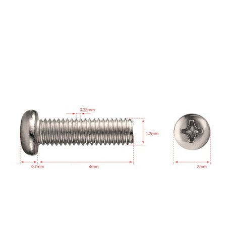 200 stk., små Phillips panhovedskruer, M3x16mm