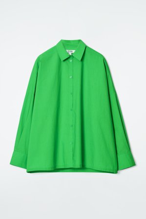 COS Women's Boxy Square Cut Shirt in Green