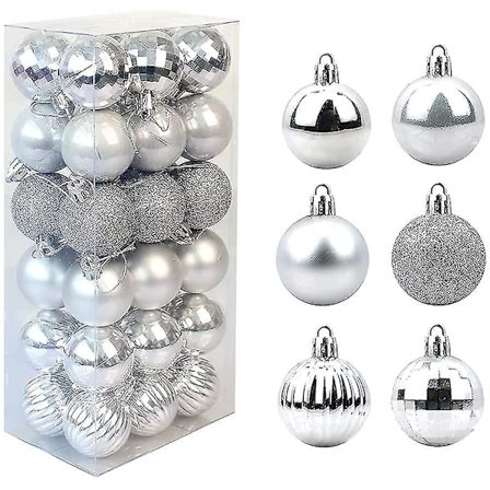 36 kpl 4 cm joulukuusen palloja, särkymätön koriste