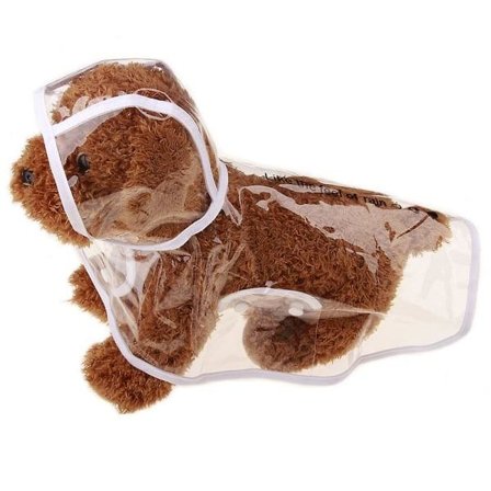 Vattentät poncho för hund, hundkläder för hund, transparent regnkappa för hund XL