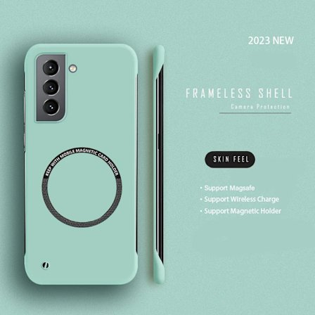 Hårt PC Ramlös Magnetiskt Telefonskal kompatibelt Samsung Galaxy S23 S22 S21 S20 FE Plus NOTE 20 S24 Ultra Magsafe Matt Tunt Skal