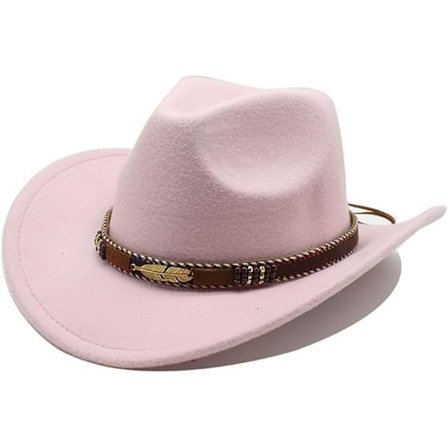 Cowboyhatter for kvinner, cowboyhatter for menn i westernstil, cowboyhatter med bred brem og belter, filthatter.