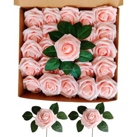 25 St Artificiella Blommor Flora Bukett Realistisk Faux Fake Bloss Light Green