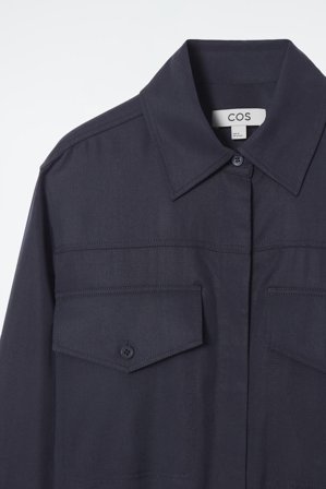 COS Women's Chemisier Midi Con Cintura in Blu