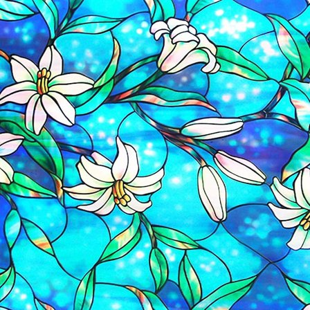 Dekorativ PVC Vindusfilm, Selvklebende Frostet Glassklistremerke, UV-beskyttelse Vindusfilm (45 X 200 Cm), Orkide