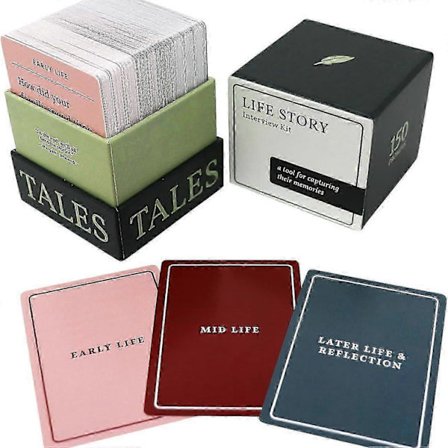 Life Story Interview Kit Tales Life Story Interview Kit Kort 150 stk. Tales Kortspil til Familieaftener Hukommelsesdelingsspil for at vide mere om 