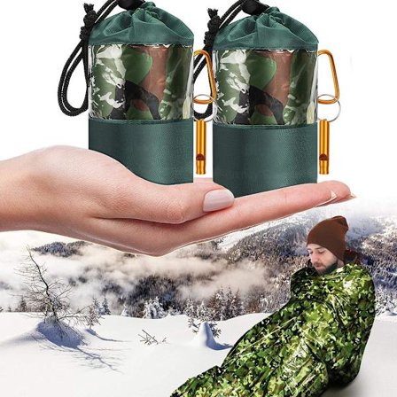 ING 2-osainen hätämakuupussi selviytymisreppu ensiapu pelastuspeitto vedenpitävä hätäpeitto ultrakevyt lämmönkestävä kylmäsuoja