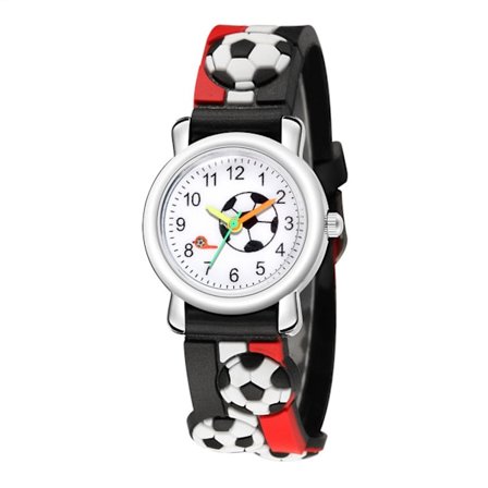 Euro 2024 Relief Trend Fashion Sports Børnefodboldmønster Quartz Ur Gave