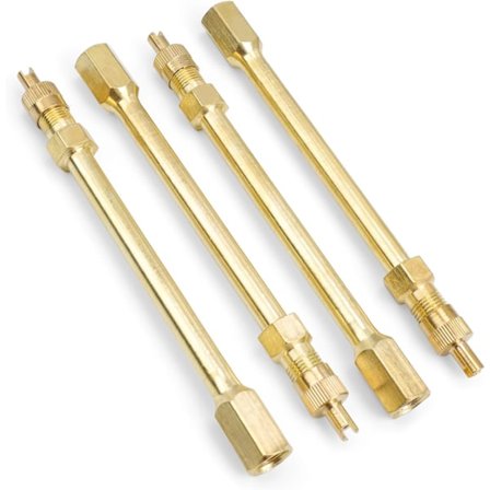 Ventilforlenger for dekk, messing ventilforlengere for bildekk, 10 cm ventilforlenger for dekk, for motorsykler, sykler, biler, elektriske scootere