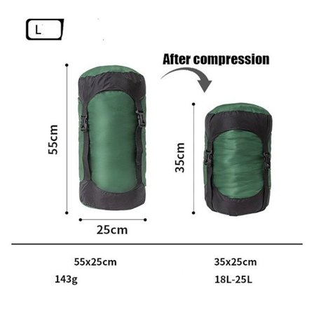 Krympe sovepose vanntett tørr pose GRØNN L