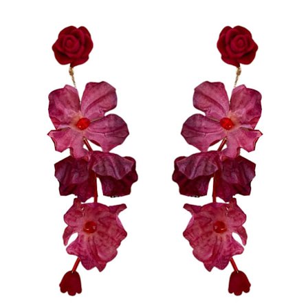 Blomsterøreringe Elegante øreringe Bohême Blomster Ørestikker Sølvtekstur