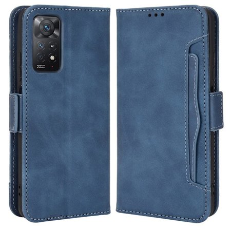 SKALO Xiaomi Redmi Note 11 Pro 6-lokeroa Lompakkokotelo - Sininen