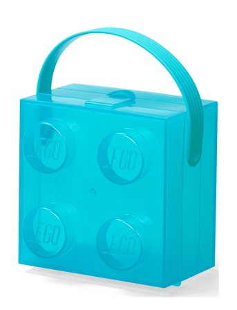Lego Box W. Handle Translucent Light Blue Blue LEGO STORAGE