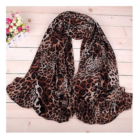 Damer Kvinner Mote Dyr Leopard Trykk Wraps Skjerf Chiffon Sjal Stor Stole(Leopard2)