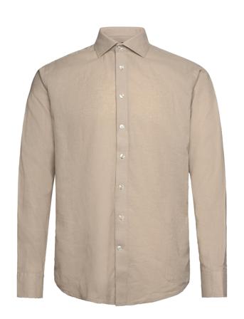 Bs Butkus Casual Modern Fit Shirt Tops Shirts Linen Shirts Beige Bruun & Stengade