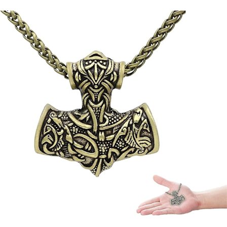 3st Hammerhalsband för män | Ors Hammer Pendant Chain, vintage Leather Chain Hammer Amulet Pendant For Men (h-3)