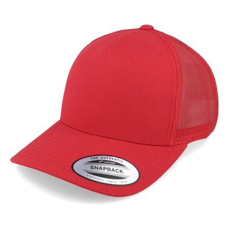 Yupoong - Röd trucker Keps - Retro Red A-Frame Trucker @ Hatstore
