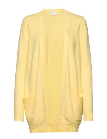 Viril Open L/S Knit Cardigan-Fav Stickad Tröja Cardigan Gul Vila