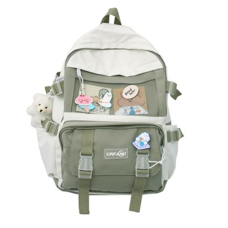 Kvinder pige rygsæk skuldertaske skoletaske Korean College Early Student Stor kapacitet rejsetaske Green 43*13*30cm