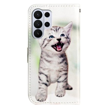 Samsung Galaxy S26 Ultra Plånboksfodral Tryckt Mönster Konstläder Ställ - Katt