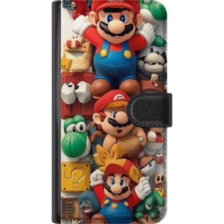 Yhteensopiva Lompakkokotelo Motorola Moto E14 Super Mario Ikoninen Hahmokollaasi