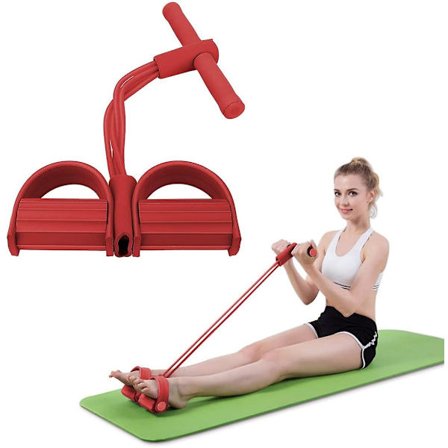 Poljintak vastusnauha kahvalla, 4-putkinen jännitys köysi harjoitus kuntoilu elastiset nauhat veto köysi vatsa vyötärö käsi jalka jooga venytys voima 