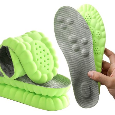 Unisex-muistivaahtopohjallinen kaarituella, hengittävä ja iskuja vaimentava (7/7.5 UK, vihreä)