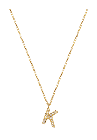 Mockberg Petite Stone Letter K Gold Necklace Smycken & klockor Dam Guld ONESIZE