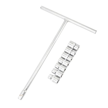 3/8 tuuman T-kahvainen avain, nopea ja työvoimaa säästävä hylsyavaimen käyttö 8 mm - 14 mm hylsyillä