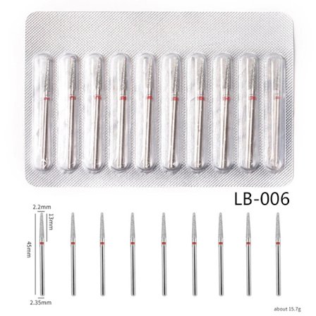 10 st/set Diamant Nagelborr Elektrisk Manikyr Borr Fräsar Kit Pedikyr Filar Gel Polish Verktyg Nagel Tillbehör