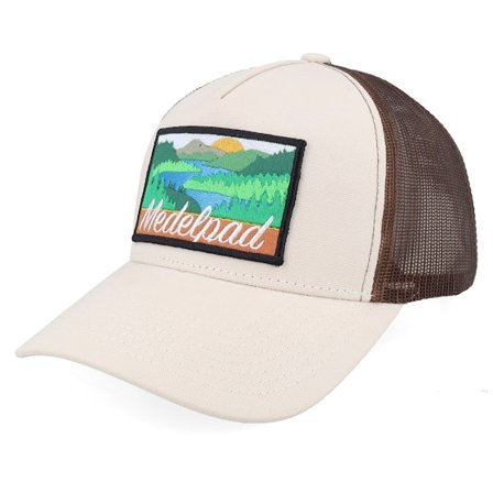 Wild Spirit - Beige trucker Cap - Swedish Medelpad Landscape Canvas Beige/Brown A-Frame Trucker @ Hatstore