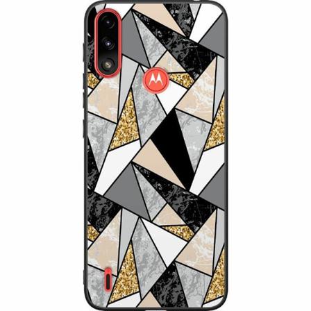 Motorola Moto E7i Power Svart Skal Marble Print