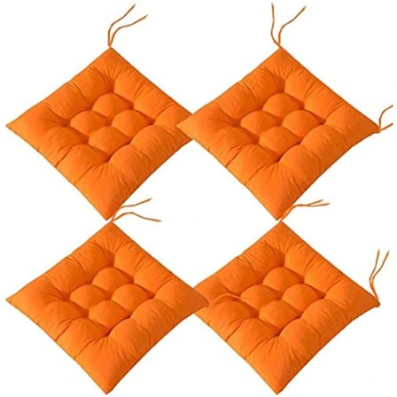 4 stk. Myke stolputer, stolseteputer med bånd, stolputer spisestue for hage uteplass kjøkken spiseplass (40x40cm)