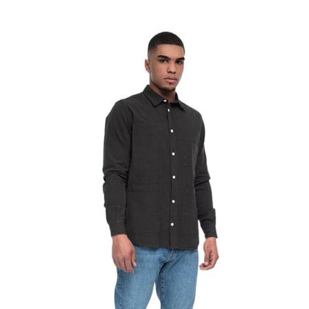 Norse Projects Men's shirt Thorsten Seersucker , Zwart , Heren , Maat: S