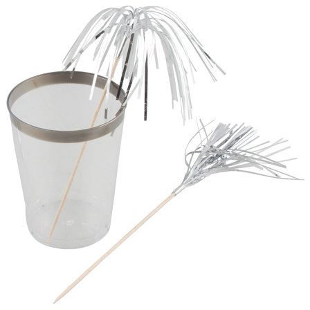 Cocktailpinner med Sølvfolie Frynser 25-pakning