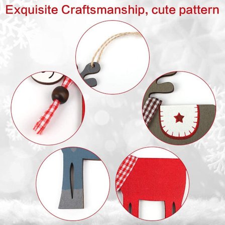 Julmålat Trä Hänge, Julgranshängande Dekoration för Juldekoration Bröllopsfestdekor