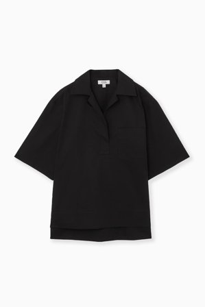 COS Women's Short Sleeve Resort Shirt in Black