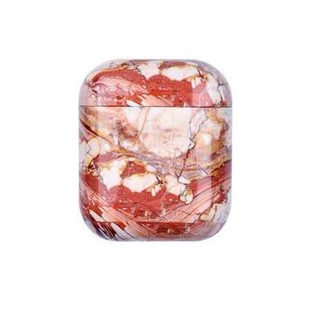Case för Air_sPods - Röd marmor Röd