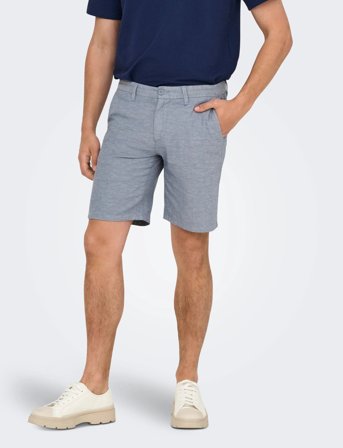 ONLY & SONS Onsmark 0011 Cotton Linen Shorts Noos - Blue - S